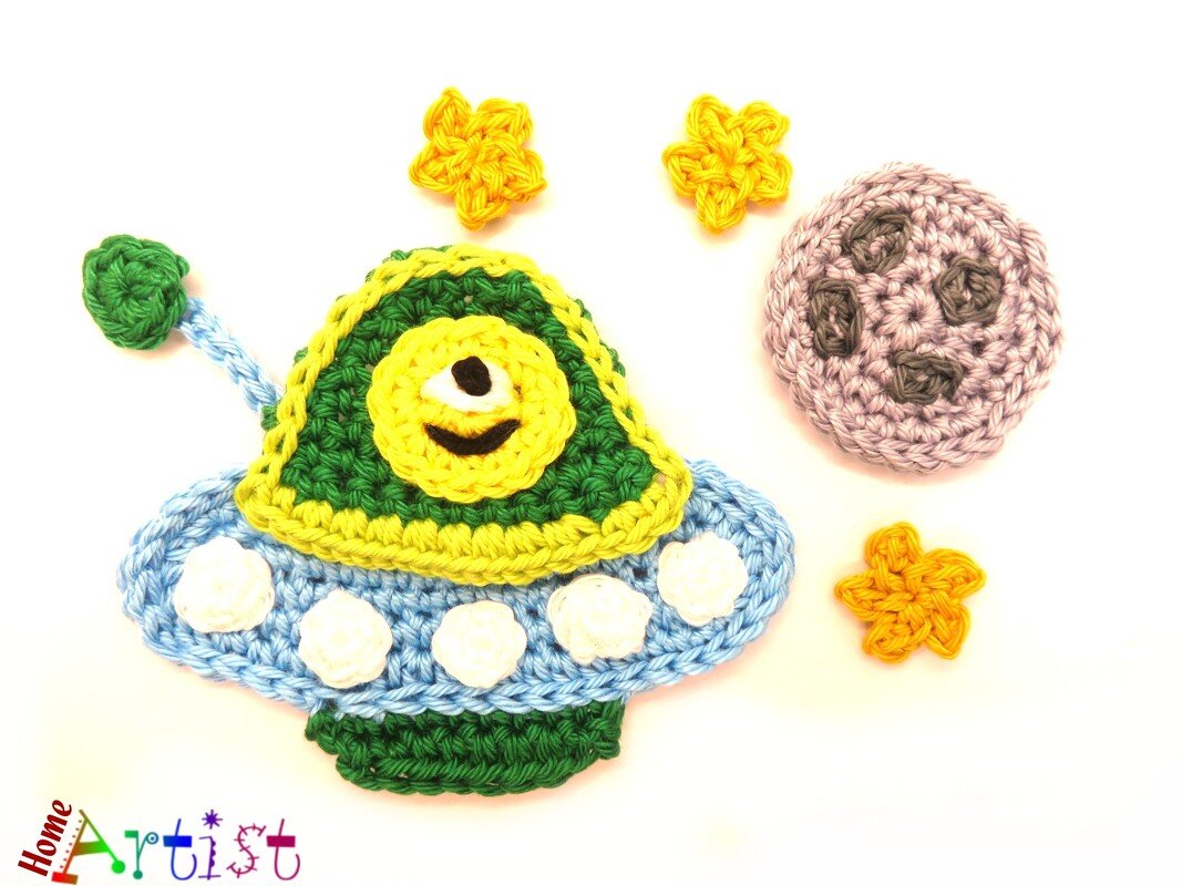 Spaceship crochet Applique Pattern - Image 2