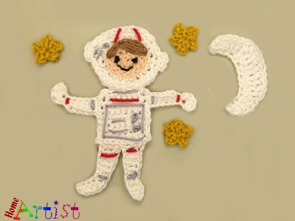Astronaut crochet Applique Pattern