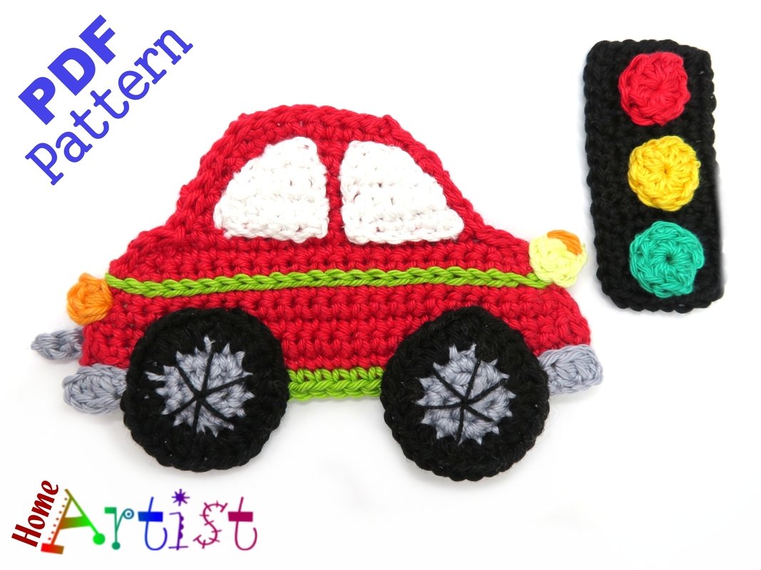 Car crochet Applique Pattern - Image 2