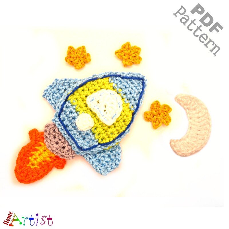 Rocket crochet Applique Pattern - Image 2