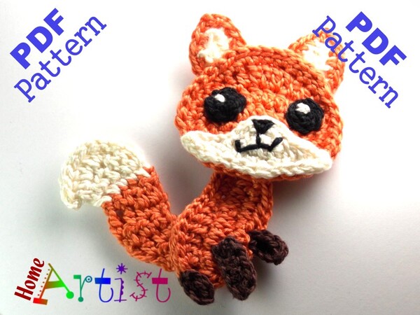 Fox Crochet Applique Pattern