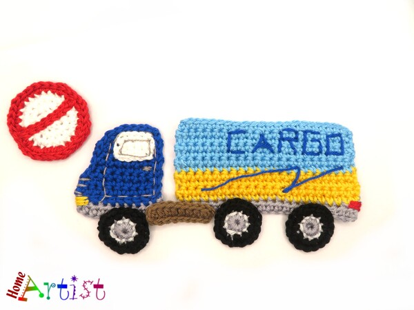Cargo Truck Crochet Applique Pattern