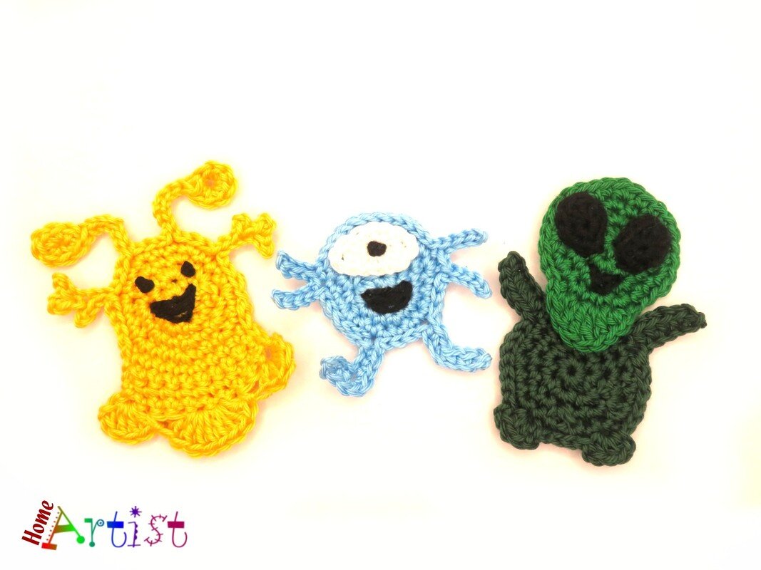 Aliens crochet Applique Pattern - Image 2