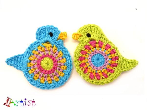 Bird Crochet Applique Pattern