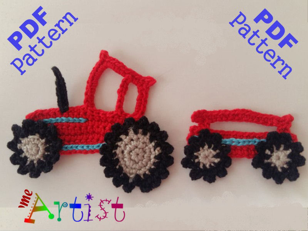 Tractor crochet Applique Pattern