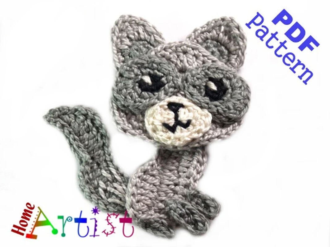 Wolf Crochet Applique Pattern