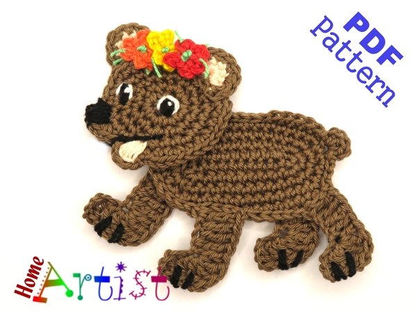 Bear Crochet Applique Pattern