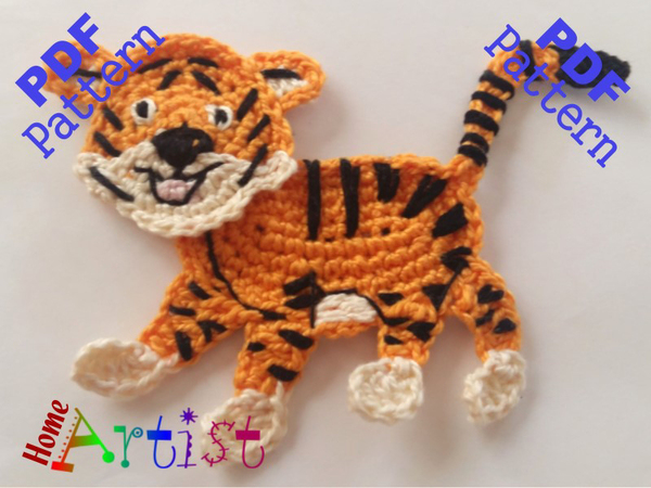 Tiger Crochet Applique Pattern