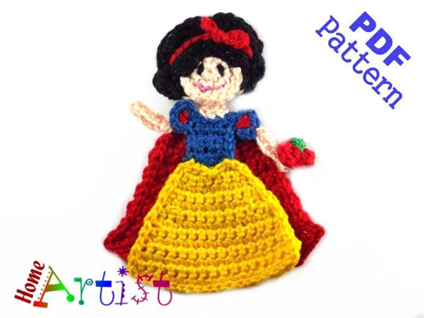 Snow White Crochet Applique Pattern