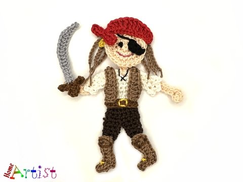 Pirate 2 Crochet Applique Pattern