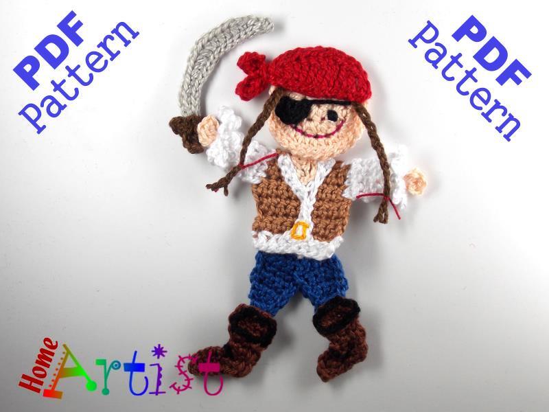 Pirate 2 Crochet Applique Pattern - Image 2