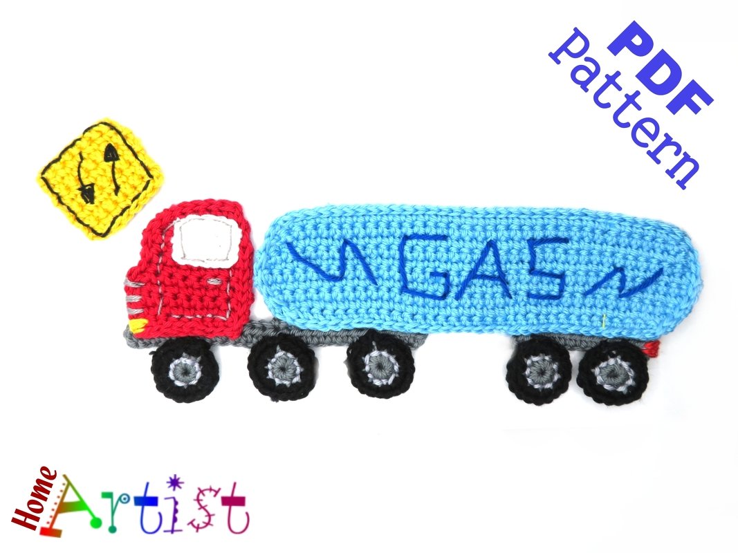 Gas Tank Truck Crochet Applique Pattern - Image 2