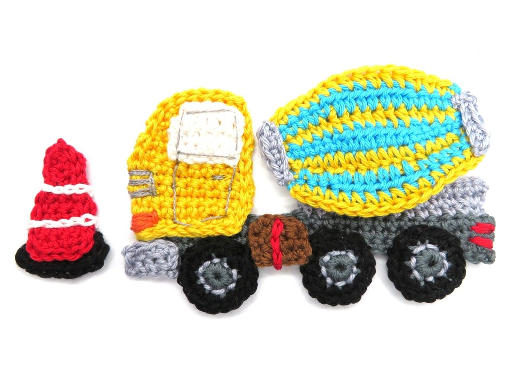 Cement mixer truck Crochet Applique Pattern - Image 2