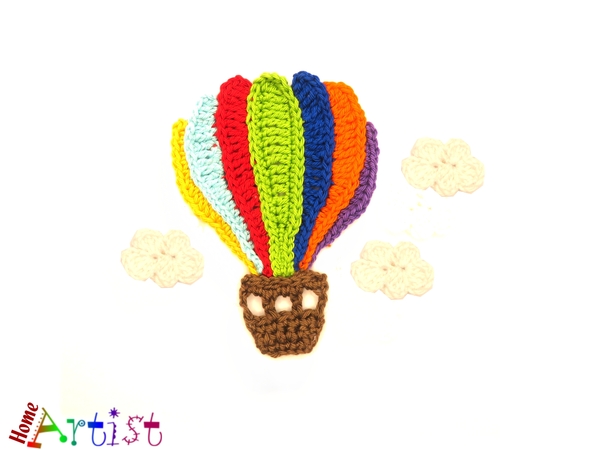 Hot air Balloon crochet Applique Pattern