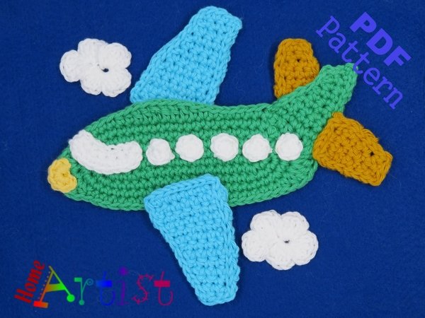 Airplane 2 crochet Applique Pattern