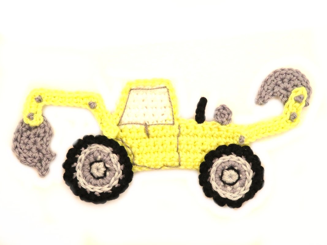 Backhoe crochet Applique Pattern