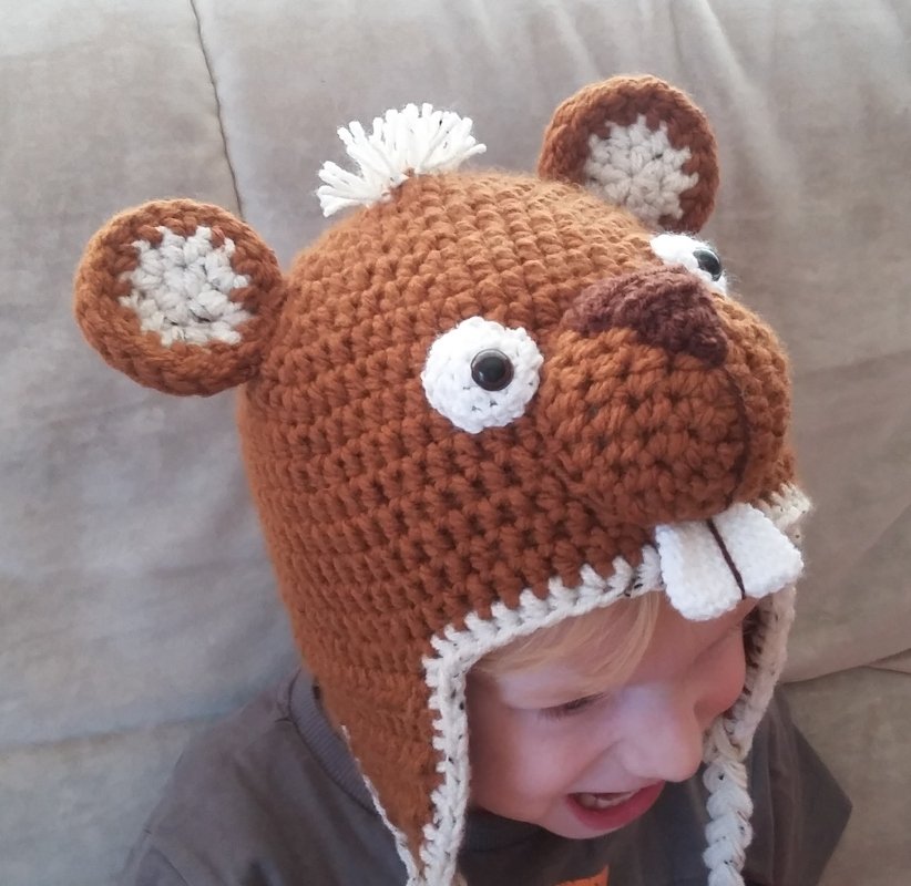 Häkelanleitung, Biber Mütze, verschiedene Größen