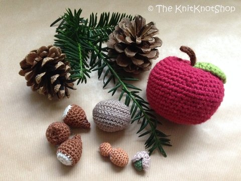 Häkelanleitung Weihnachtsnüsse - Pistazie - Erdnuss - Walnuss - Haselnuss