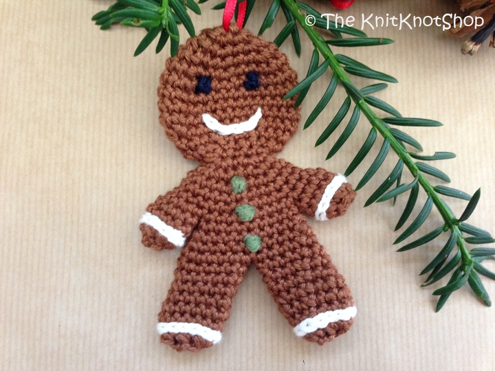 Häkelanleitung Anhänger Lebkuchenmann