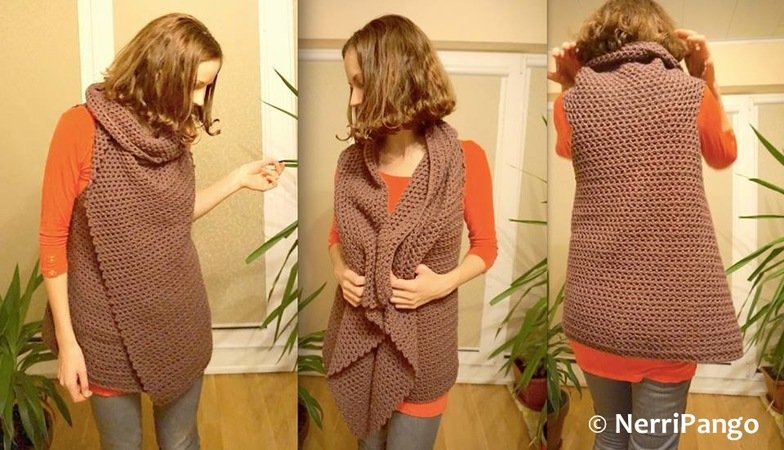 Wrap Cardigan Vest Nerri crochet pattern