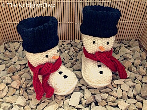 Strickanleitung Babyschuhe Schneemann Frosti