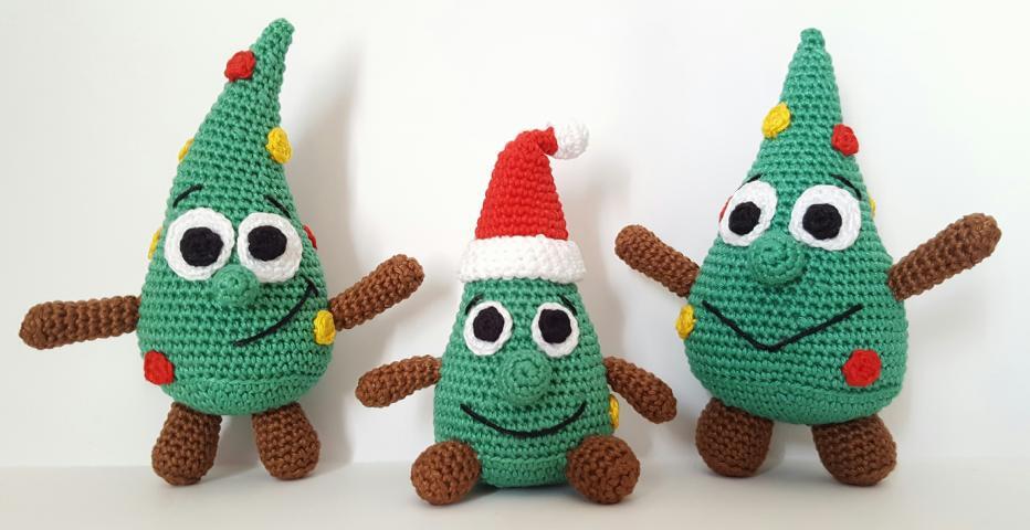 Häkelanleitung "lustiges Tannenbaum Trio"