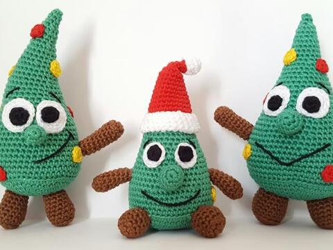 Häkelanleitung "lustiges Tannenbaum Trio"
