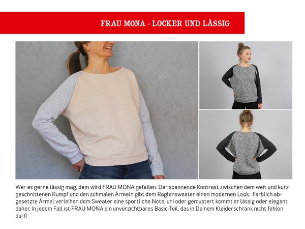 FrauMona - Raglansweater mit Fledermausarm XS-L
