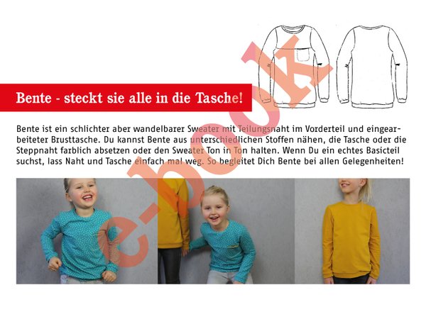 Bente - Schlichter Sweater für Kinder 86/92 - 146/152