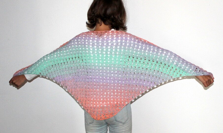 Fächertuch häkeln – Sommertuch von 140 x 68 cm (deutsche Anleitung)