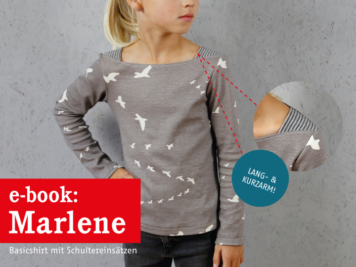 Marlene - Kindershirt mit Schulterecken 98/104-146/152