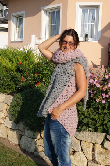 Schal-Weste Oversize-Look