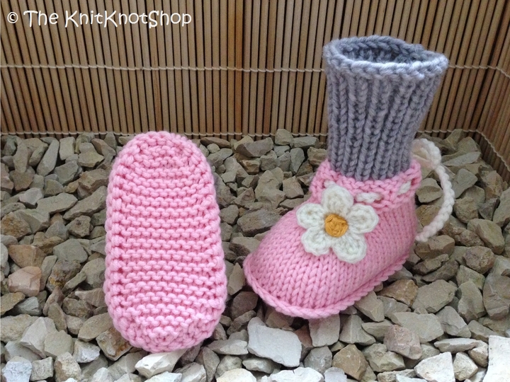 Strickanleitung Babyschuhe Flower - Blume