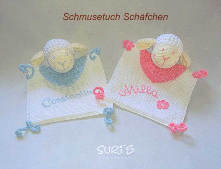 Häkelanleitung Schmusetuch Schäfchen
