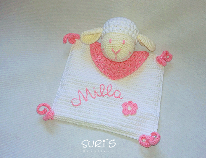 Häkelanleitung Schmusetuch Schäfchen