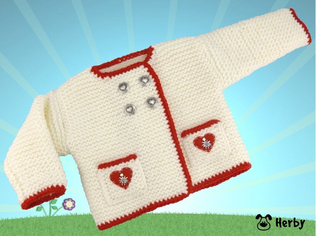 Strickanleitung Babyjacke "Edelweiß", Gr. 62/68