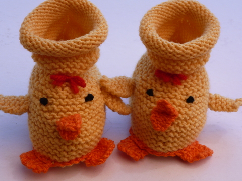 Babyschuhe Küken, gestrickt