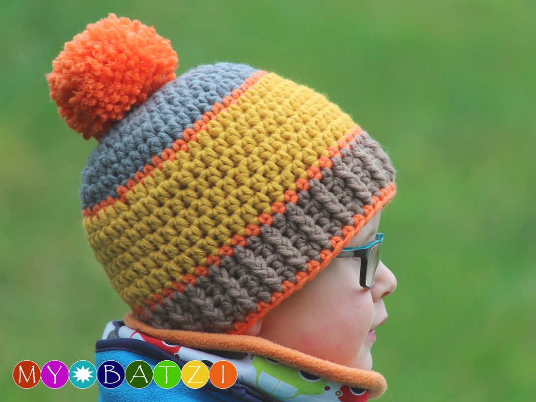 Häkelanleitung Mütze mit Bommel