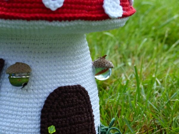 Crochet Pattern Door Stop Mushroom Fairy House