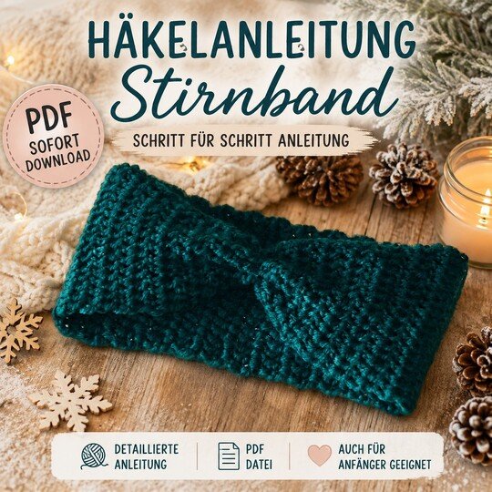 Häkelanleitung Turban Stirnband