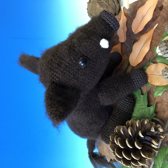 Crochet pattern for a wild boar amigurumi with fur texture