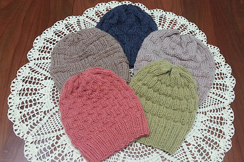 Strickanleitung Mütze mit großem Muster 52-56cm