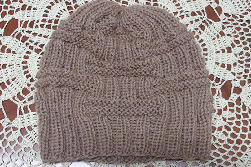 Strickanleitung Mütze mit großem Muster 52-56cm