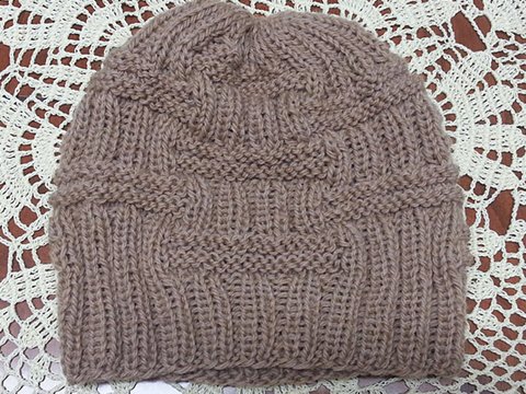 Strickanleitung Mütze mit großem Muster 52-56cm