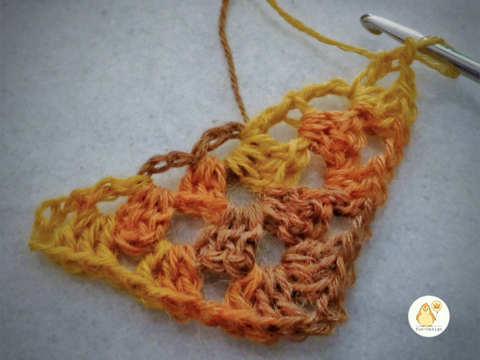 Half-Granny Dreieckstuch, Anfang und Prinzip, Häkelanleitung