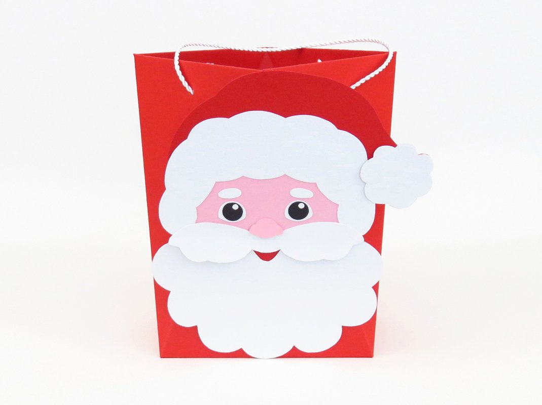 Geschenktasche – Weihnachtsmann – Bastelanleitung und Vorlagen