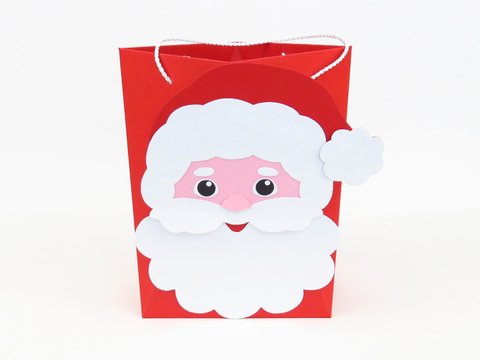 Geschenktasche – Weihnachtsmann – Bastelanleitung und Vorlagen