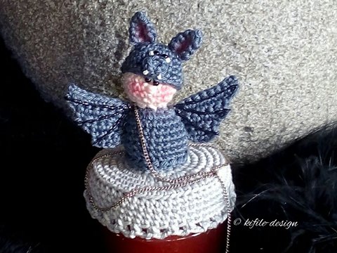 Mr. Fleder von Maus / Dekobezug für Marmeladenglas/ Deckelbezug für Bonbonglas