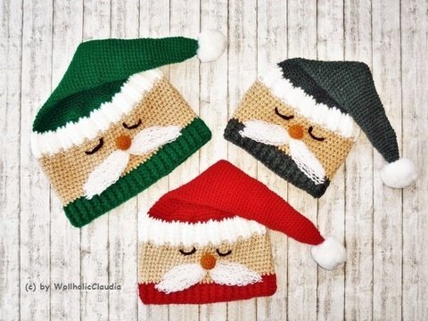 Häkelanleitung Mütze Santa
