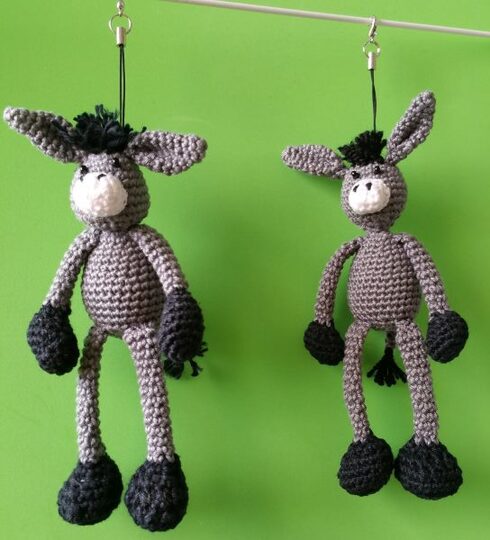 Häkelanleitung Esel "Eddy", Schlüsselanhänger, Schlenkertier, Taschenanhänger